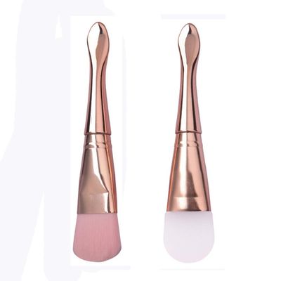MIPPER Double-Head Makeup Brush Soft Bristle/Silicone Face Mask Brush with Spoon DIY Mud Mask Stirring Cosmetic Mixing Tool (2pcs,style C)