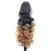 DIGUAN Claw Clip In Wavy Loose curly Synthetic Wrap Around Ponytail Extensions 24 Inches Pony Tail Clip In Extensions for Women Girl 7.4oz/210g (1B to Caramel Brown) view 1
