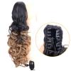 DIGUAN Claw Clip In Wavy Loose curly Synthetic Wrap Around Ponytail Extensions 24 Inches Pony Tail Clip In Extensions for Women Girl 7.4oz/210g (1B to Caramel Brown) view 2