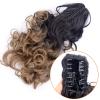 DIGUAN Claw Clip In Wavy Loose curly Synthetic Wrap Around Ponytail Extensions 24 Inches Pony Tail Clip In Extensions for Women Girl 7.4oz/210g (1B to Caramel Brown) view 4