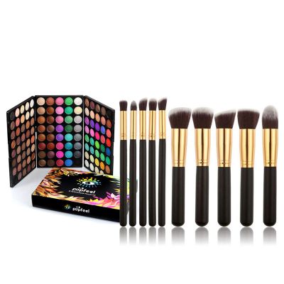 Joyeee 120 Color Eyeshadow Palette Kit with 10 Pcs Foundation Makeup Brush, Professional Daily Use Colorful with Velvety Texture Eyeshadow Palette, Highly Pigmented Waterproof Long Lasting Makeup