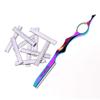 Professional Hair Styling Thinning Texturizing Cutting Feather Razor + 10 Replacement Blades Stainless Steel Rainbow Color view 3