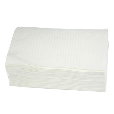 AebDerp 125Pcs Disposable Art Tattoo Paper Towels Table Mat, 3-Ply Waterproof Tattoo Bibs Sheets Desk Mat, Tattooing Tablecloth Pads Tray Covers, Napkins for Nail Salon Supplies (White)