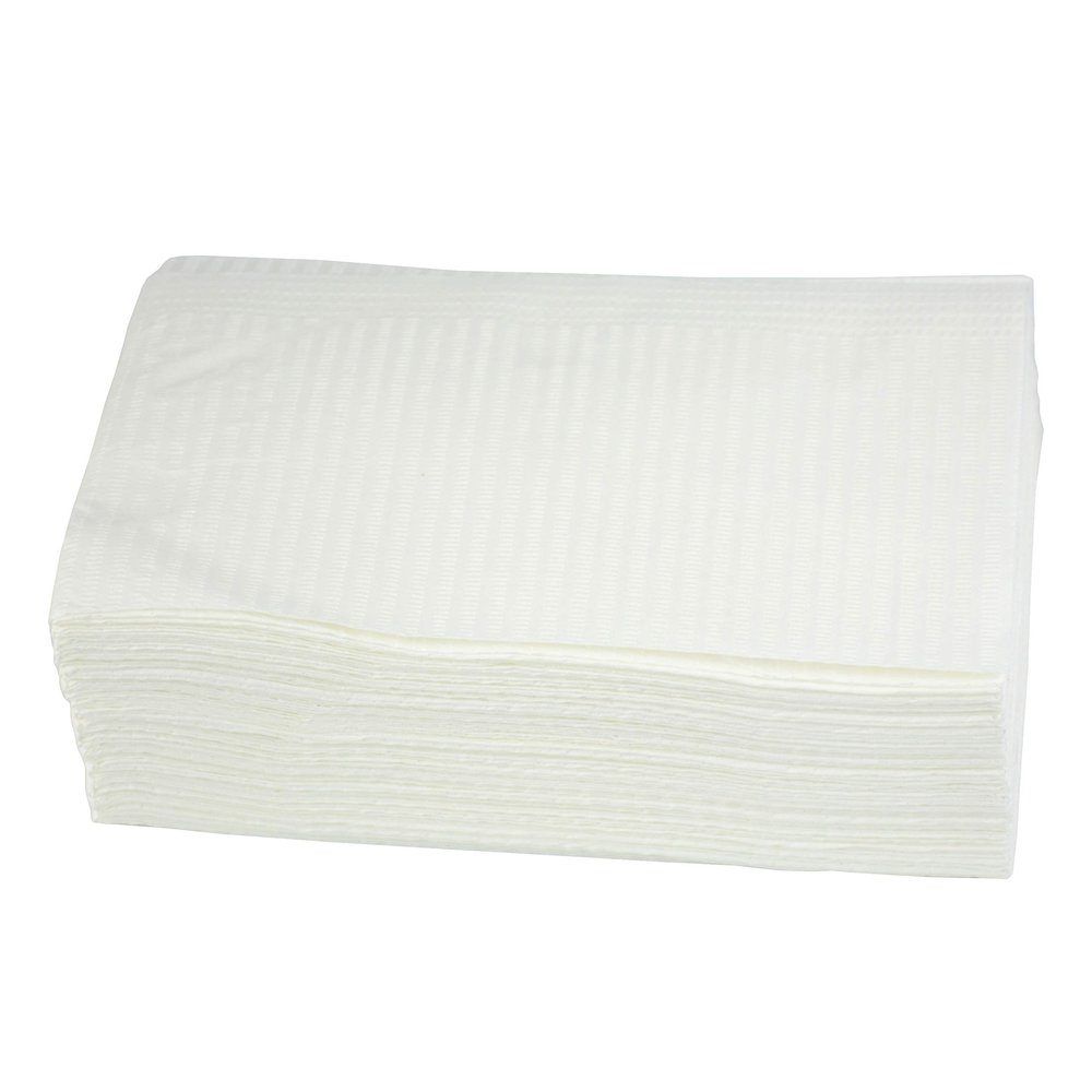 AebDerp 125Pcs Disposable Art Tattoo Paper Towels Table Mat, 3-Ply Waterproof Tattoo Bibs Sheets Desk Mat, Tattooing Tablecloth Pads Tray Covers, Napkins for Nail Salon Supplies (White)