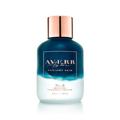 Averr Aglow Refining Cleansing Nectar, Rinseless Anti-Aging, Refresh Refine Face Skin Care, Natural Facial Cleanser, Gentle Make Up Remover, Repair Wrinkles, Fine Lines & Dark Spots
