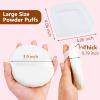 3 Pack Extra Large Body Powder Puff and Container, Soft Cotton Powder Puffs 4.13 Inch Dusting Powder Container with Puff Washable Round Powder Puffs for Woman Baby Body Face Loose Dusting Powde view 2
