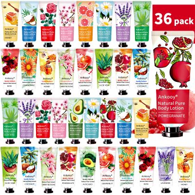36 Pack Body Lotion for Women Dry Skin,Stocking Stuffers for Teen Girls,Christmas Gifts for Teacher,Gifts for Women,Appreciation Gifts Nurse Gifts for Coworkers,Travel Size Lotion with Shea Butter