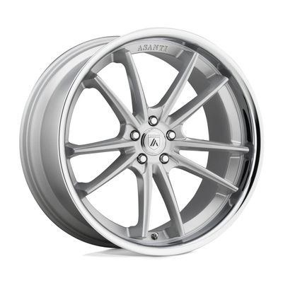 Asanti Black AB23 22X10.5 5X4.5 Brush SLV CHR Lip 35MM Aftermarket Rim
