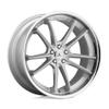 Asanti Black AB23 22X10.5 5X4.5 Brush SLV CHR Lip 35MM Aftermarket Rim view 1
