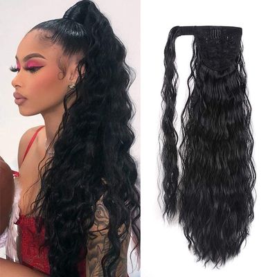 22 Inch Ponytail Wrap Around Ponytail Pony Tail Hair Extension Synthetic Ponytail Extension Ponytail Weave Clip on Ponytail Extension for Black Women