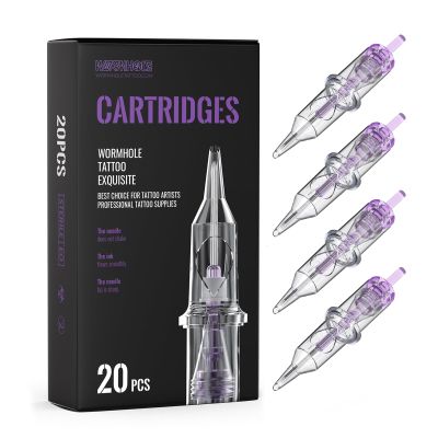 Wormhole Tattoo Cartridge Needles, 20pcs 5RL Disposable Tattoo Needle Cartridges Standard 5 Round Liner for Tattoo Pen Tattoo Cartridge Machine Permanent Makeup Tattoo Supplies (1205RL)