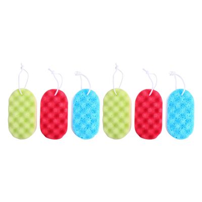 6pcs Three Layer Bath Sponge Sponges for Cleaning Shower Back Scrubber Shower Sponges for Men Exfoliating Shower Foam Body Sponge Natural Aldult Baby Massage Brush
