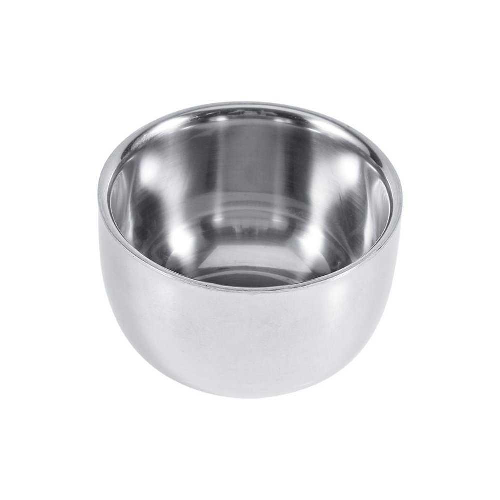 Agatige Shaving Bowl for Men, Double Layer Stainless Steel Shaving Lather Dish Soap Bowl Accessories for Barber Shops, Home, Business or Travel Use