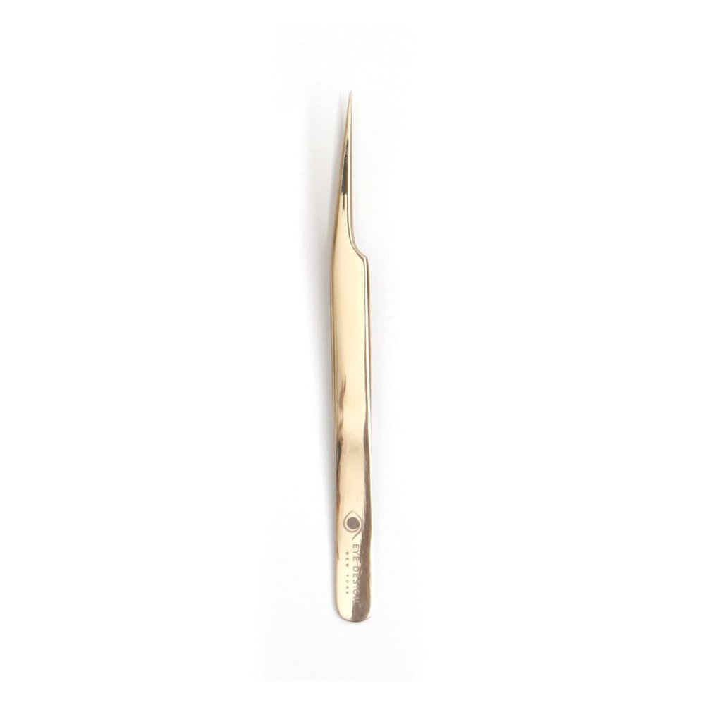 Eye Design Golden Straight Tweezer For Eyelash Extension - Professional Tweezer For Lashes, Japanese Steel, Durable LightWeight, Excellent Tension, Premium Quality, Strong Grip, High Precision