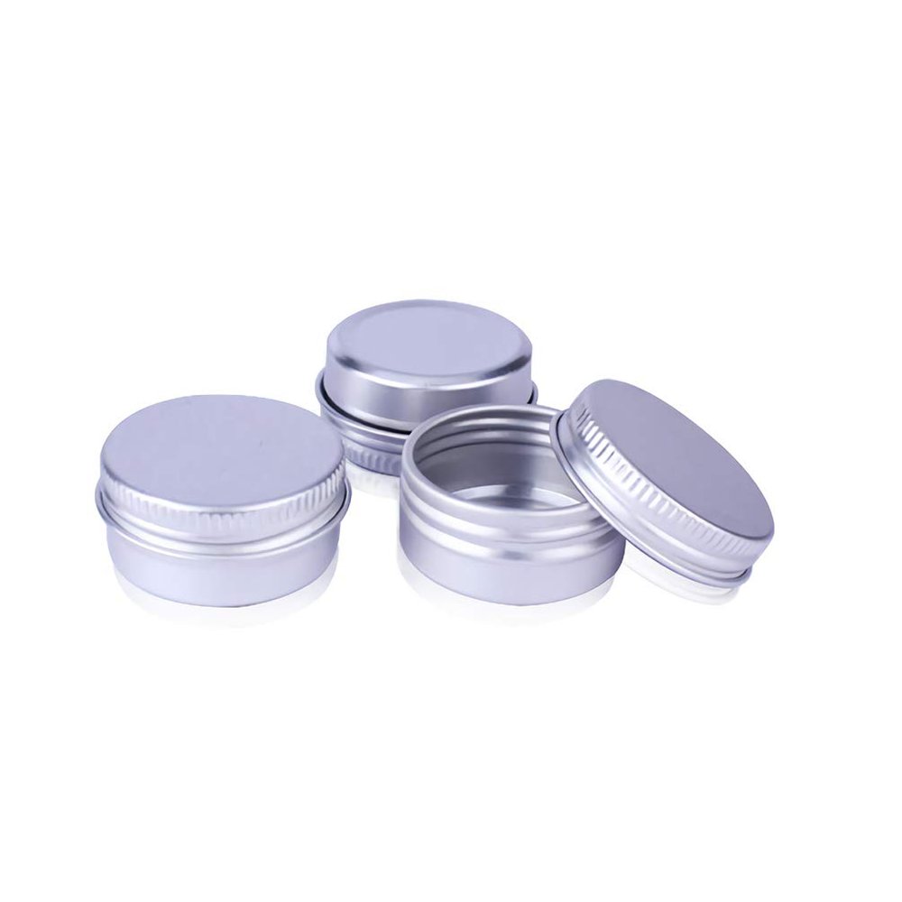 48 Pack 10ml Aluminium Containers Silver Round Empty Refillable Cosmetic Jars Tins Cans with Screw Lid