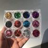 PrettyG 2oz / 57Gram Pack Chunky Mixes Nail Sequin Holographic Glitter Power Nail Art Decoration LBC (12 Colors Set) view 2