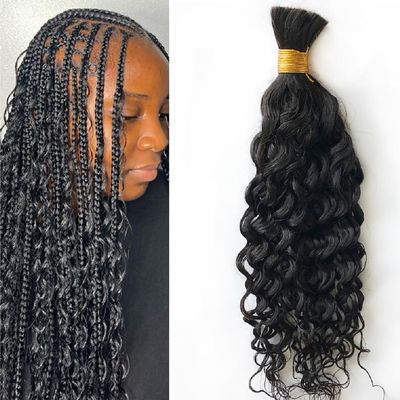 Bulk Human Hair for Braiding Loose Wave 100% Unprocessed Brazilian No Weft Human Hair Deep Curly 100g/Bundle 10 to 26 Inch Remy Hair Bulk (16inch 4bundle, Natural color)