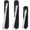 3 Pcs Stainless Steel Nail Files Kit with Leather Case, Double Sided Metal Nail Files with Anti-Slip Handle for Women and Men, Metal File Buffer Manicure Pedicure Tools for Fingernail Toenail(Black) view 1