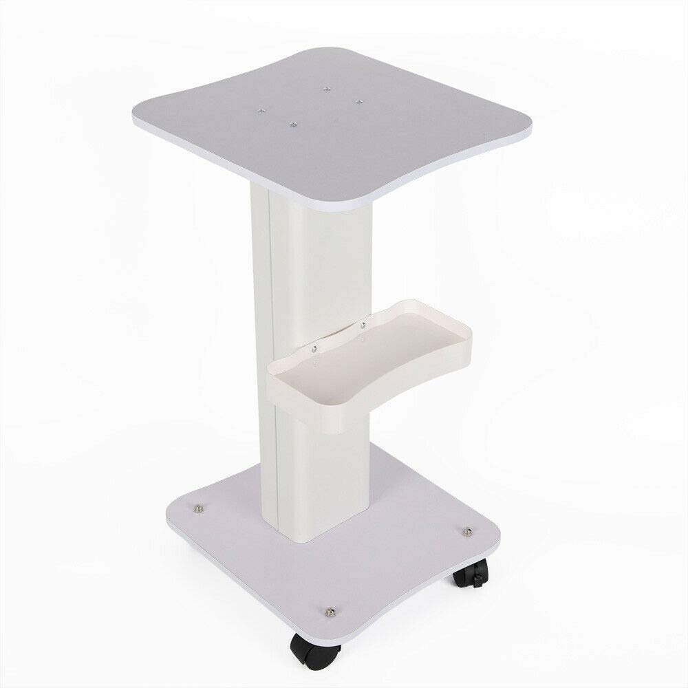DENESTUS Beauty Rolling Trolley Cart Salon Spa Stand Instrument Hairdressing Storage Tray Iron Frame White