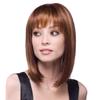 Andongnywell Straight Hair Toppers with Bangs Hair Synthetic Long Straight for Women Straight Hair Bangs Middle (Brown,One Size) view 1