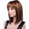 Andongnywell Straight Hair Toppers with Bangs Hair Synthetic Long Straight for Women Straight Hair Bangs Middle (Brown,One Size) view 3