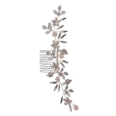 Beaupretty Elegant Wedding Hair Comb Shiny Rhinestones and Floral Design Bridal Accessory for Brides and Bridesmaids Adds Charm and Beauty to Your Special Day
