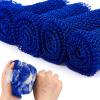 4 Pieces African Net Bath Sponge African Exfoliating Long Net Sponge Exfoliating Shower Body Scrubber Skin Smoother for Daily Use(Blue, 25.6 x 7.9 inch) view 1