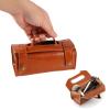 Mens Toiletry Bag, Portable Vintage Leather Cosmetic Shaving Kit Storage Bag Bathroom Bag for Traveling, 6.9 x 3.3 x 2.9 inch view 2