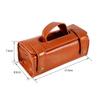 Mens Toiletry Bag, Portable Vintage Leather Cosmetic Shaving Kit Storage Bag Bathroom Bag for Traveling, 6.9 x 3.3 x 2.9 inch view 3
