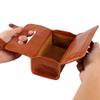 Mens Toiletry Bag, Portable Vintage Leather Cosmetic Shaving Kit Storage Bag Bathroom Bag for Traveling, 6.9 x 3.3 x 2.9 inch view 4