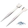 2 Pcs Stainless Steel Handy Tweezer with Scoop Diamond Tweezer for Rhinestone Gems Crystals Beads view 2