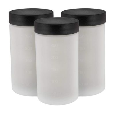 Belloccio C6 Sunless DHA Spray Tanning Solution Cups with Lids (Pack of 3) - 8 oz. Plastic Cups Fit Belloccio Model G6 Metal Turbine Spray Tanning Applicator Gun - Replacement Jars, Storage Bottles