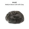 Superhairpieces Hairpiece Toupee for Men 6" Indian Remy Hair + 40% Grey Synthetic Hair, 8"x10" Mono Silk Top, 1" Wide Poly around, 1/2" French Lace Front (Medium Brown + 40% Grey Synthetic Hair) view 2