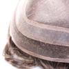 Superhairpieces Hairpiece Toupee for Men 6" Indian Remy Hair + 40% Grey Synthetic Hair, 8"x10" Mono Silk Top, 1" Wide Poly around, 1/2" French Lace Front (Medium Brown + 40% Grey Synthetic Hair) view 4
