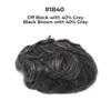 Superhairpieces Men's Hairpieces Toupee for Men 6" Soft Fine Indian Remy Hair 100% Front 90% Rest Density with All Swiss Lace (Brown Black + 40% Grey Synthetic Hair) view 2