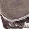 Superhairpieces Men's Hairpieces Toupee for Men 6" Soft Fine Indian Remy Hair 100% Front 90% Rest Density with All Swiss Lace (Brown Black + 40% Grey Synthetic Hair) view 4