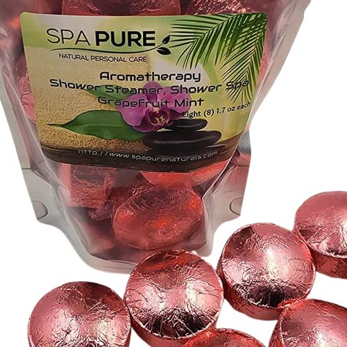8 Lavender Mint Aromatherapy Shower Bombs 1.6 oz Each with 100% Natural/Organic Essential Oils - Transform Your Shower - Transform Your Mood (Lavender Mint) (Lemongrass)