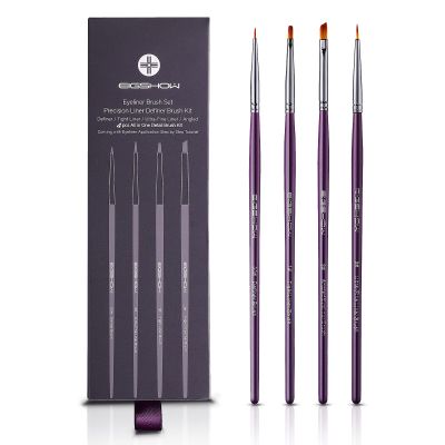 EIGSHOW Eyeliner Brush Set, Ultra Fine Gel Eyeliner Brush for Precision Eye Liner, Eyebrow Filling, Face Painting, 4 Pieces