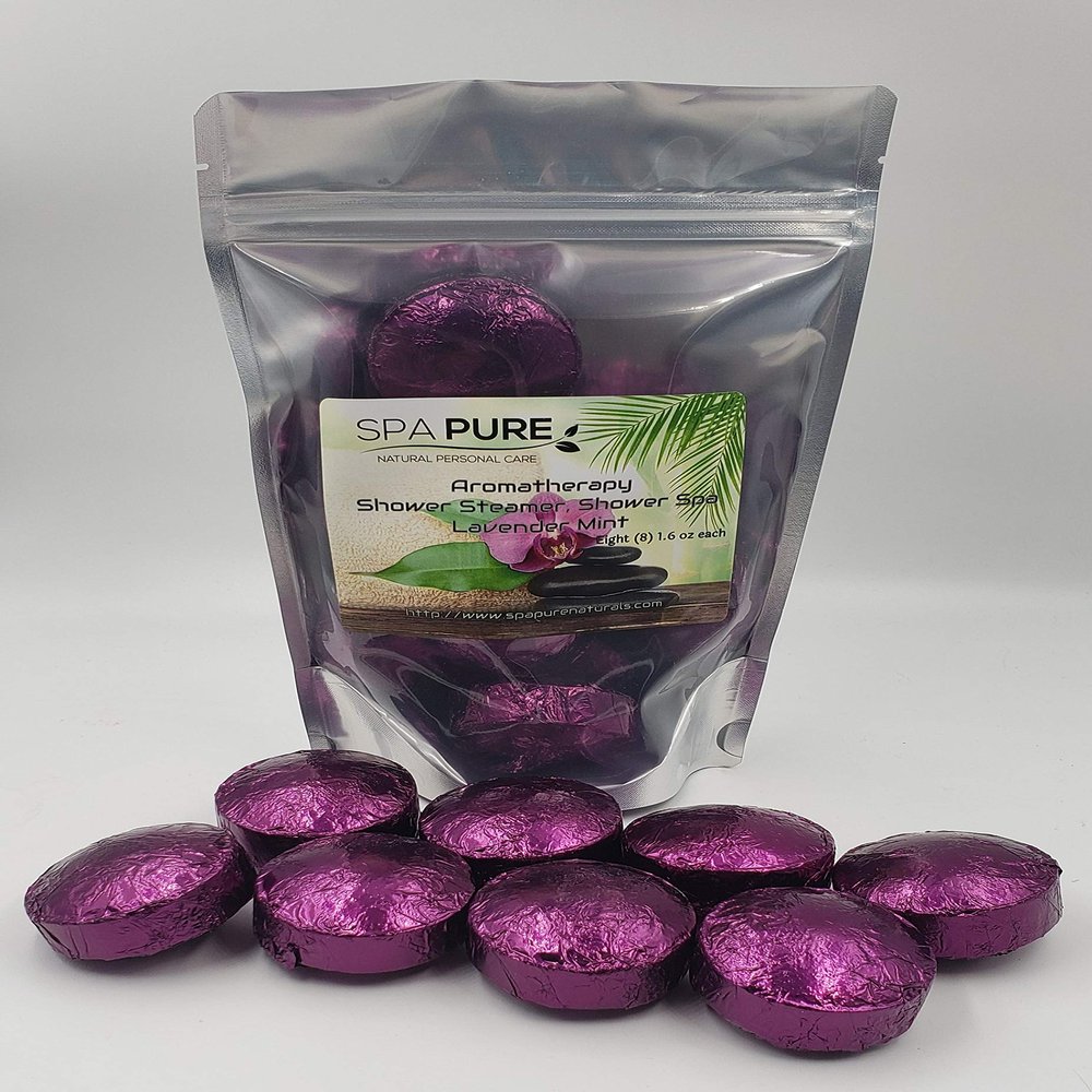Aromatherapy Shower Steamers Lavender Mint: Natural/Organic Bath Melts for Men, Women, Essential Oils - Transform Your Shower (8 Count) Pack of 1