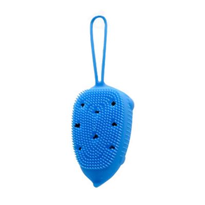 MIPPER Cartoon Hedgehog Shaped Silicone Bath Brush Shower Scrubber Deep Cleaning Massage Silicone Body Brush for Adult Kids (blue)