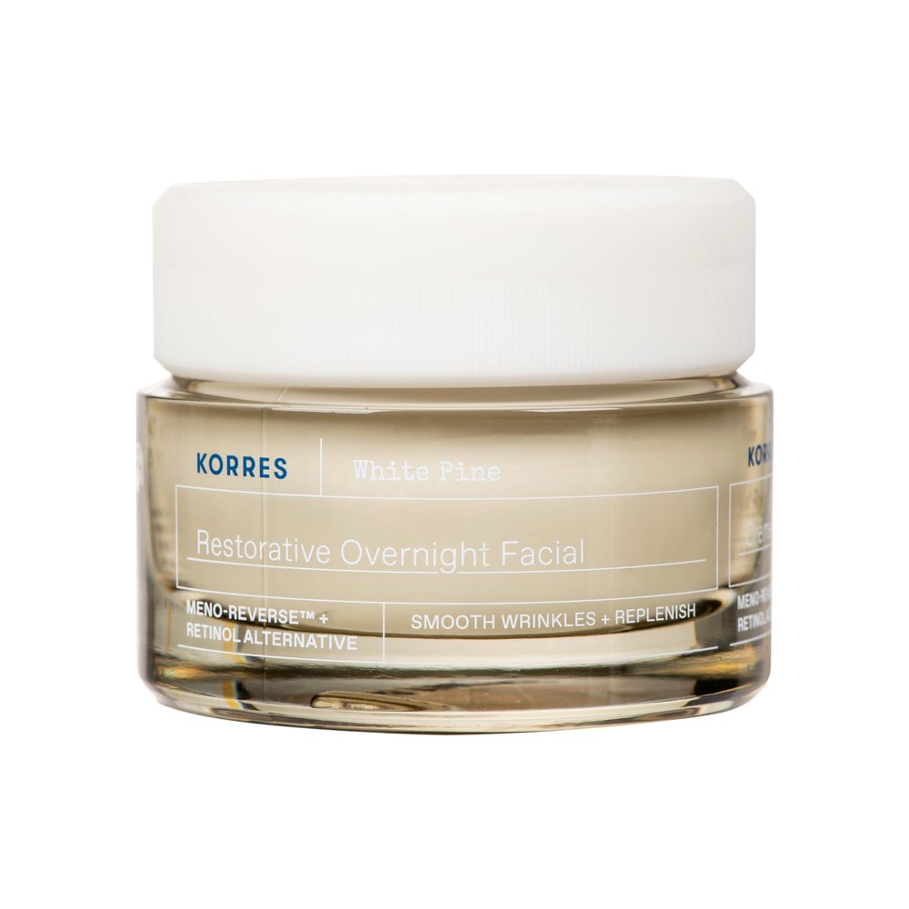 KORRES White Pine Restorative Overnight Facial Cream, Night Face Moisturizer for Mature Skin with Meno Reverse Technology and Retinol Alternative, Smoothing and Hydrating Cream for Women, 1.35 Fl Oz