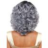 NinthAvenue Basics, Andongnywell Human Hair Wavy Wigs with Bangs Curly Wig for Black Women Density Natural Color Hairpiece Grey, One Size, view 3