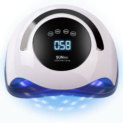 W&H UV LED Curing Lamp, 120W Faster Gel Nail Dryer Professional Nail Dryer Machine with 4 Timer Settings Touch Screen (Sun BQ5T) (White)