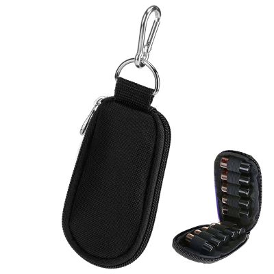 10 Holes Essential Oil Bag, Essential Oil Key Chain Carrying Case 2ml Roller Bottles Storage Organizer Essential Oil Containers Storage for Travel(Black)