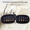 10 Holes Essential Oil Bag, Essential Oil Key Chain Carrying Case 2ml Roller Bottles Storage Organizer Essential Oil Containers Storage for Travel(Black) view 2