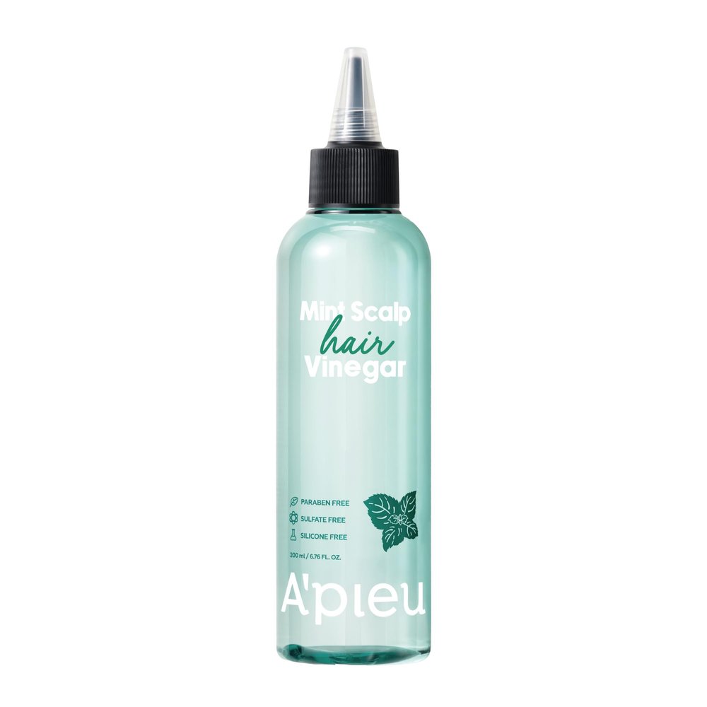 APIEU Mint Hair Vinegar - Deep Scalp Clean & Detox for Oily Scalp, Buildup & Dandruff Scalp Treatment, pH-Balancing Rinse for Fresh, Shiny Hair, Korean Haircare, 6.76 fl oz