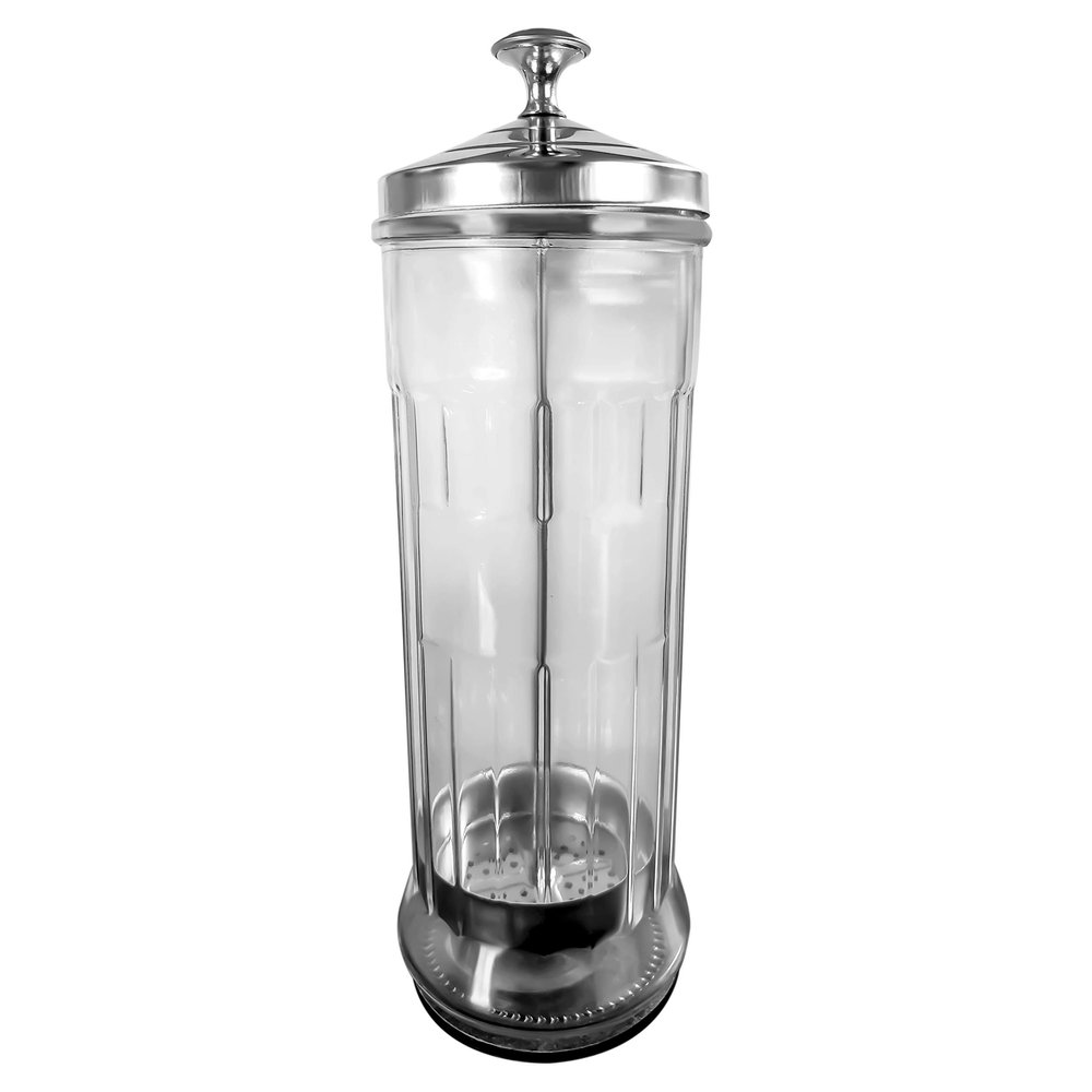 Disinfecting Jar - 40 oz Tall Thick Glass Jar for Barber & Beauty Shops - Ideal for Combs, Brushes, Shears, Scissors