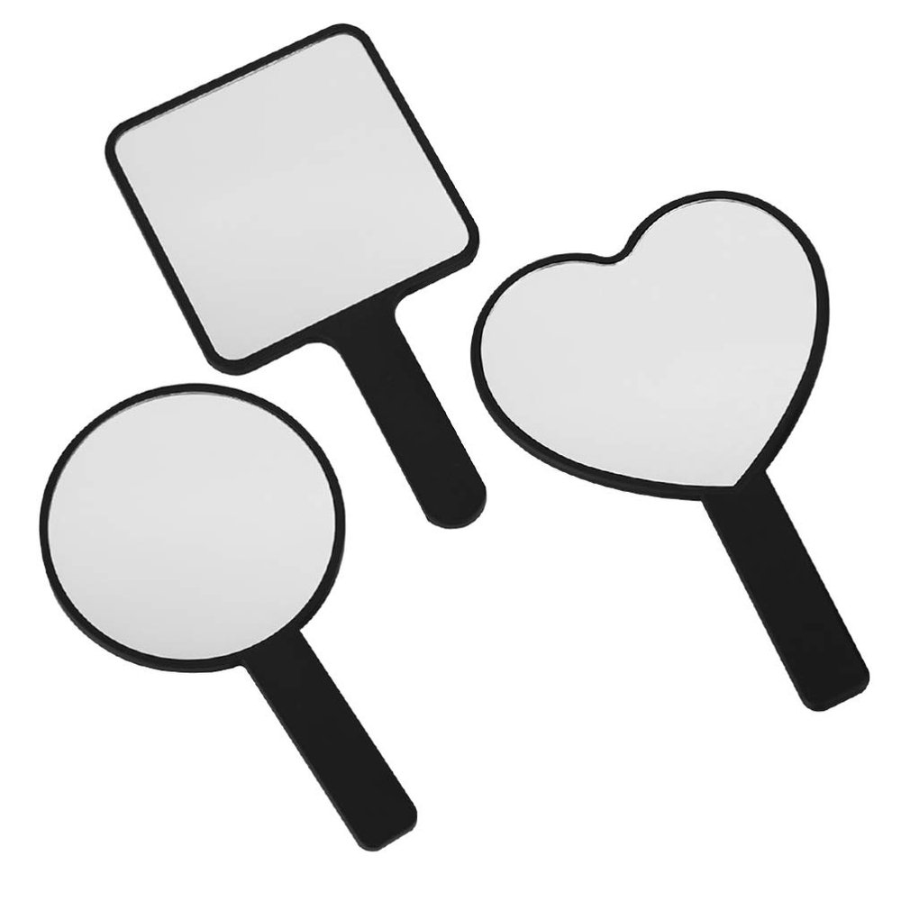 3 Pcs Mirror with Handle Personalized Mirror Hanging Makeup Mirror Useful Makeup Mirrors Cosmetic Mirror Plasticmirror Fashionable Vanity Mirrors Travel Carry Plastic Mirror Abs
