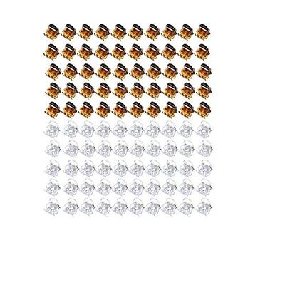 100pc/pack 1cm Hair Claws Clip for Women Girls Black & Brown & clear Plastic Mini Hairpin Hair Clip Clamp Hair Accessories Gifts (KLF-CLEAR+BROWN)