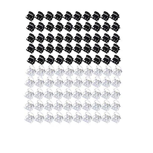 100pc/pack 1cm Hair Claws Clip for Women Girls Black & Brown & clear Plastic Mini Hairpin Hair Clip Clamp Hair Accessories Gifts (KLF-CLEAR+BLACK)